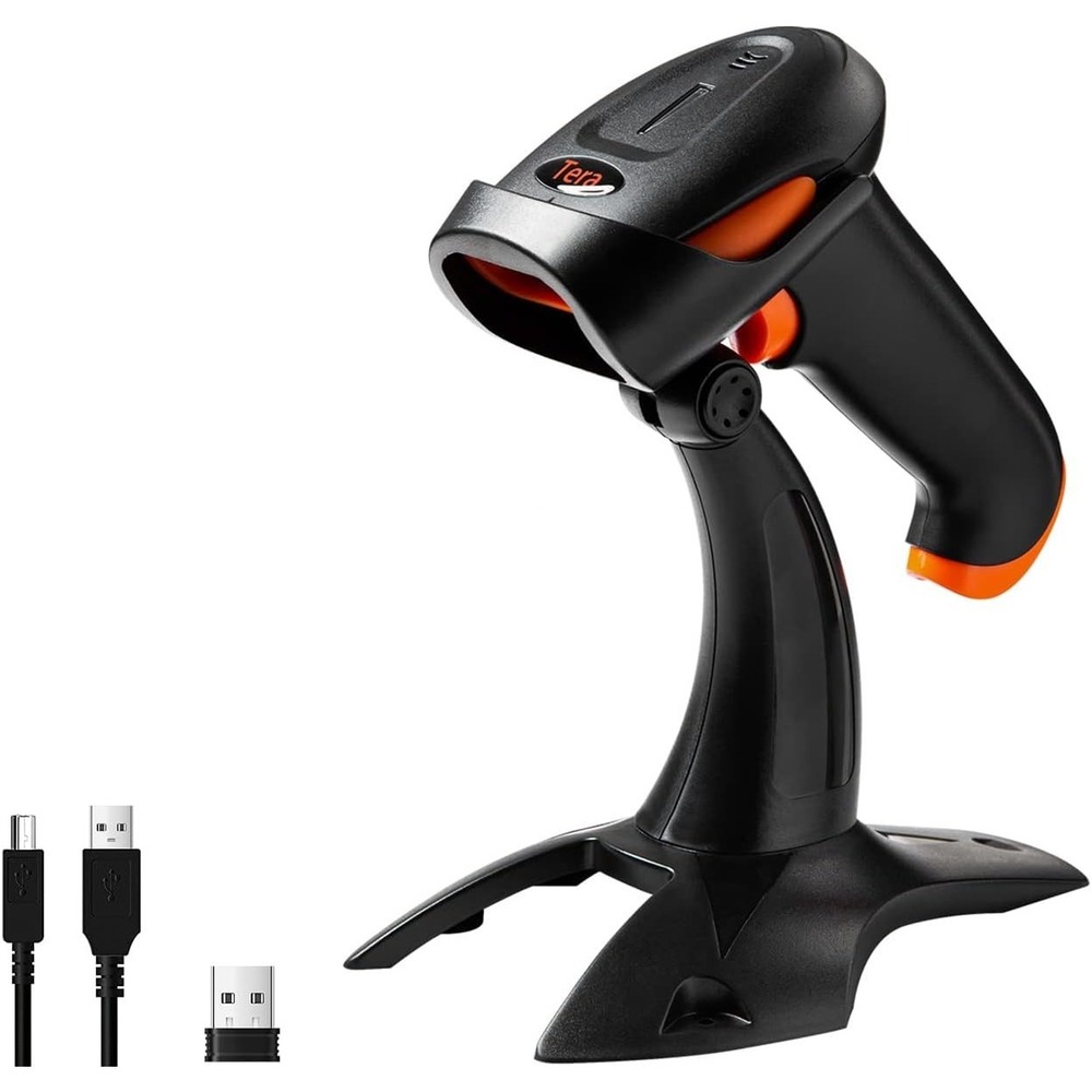 Tera QR Barcode‎ Scanner Wireless Wired 1D 2D USB Handheld w/ Stand FT0002
